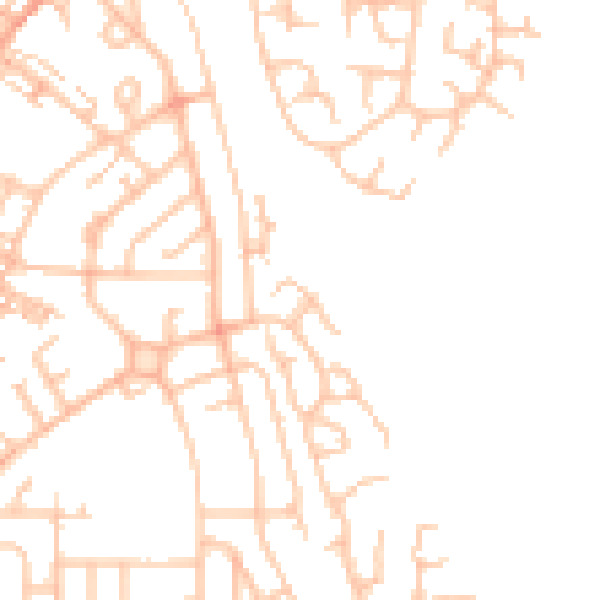Daytime road noise heatmap for ST8 6TJ