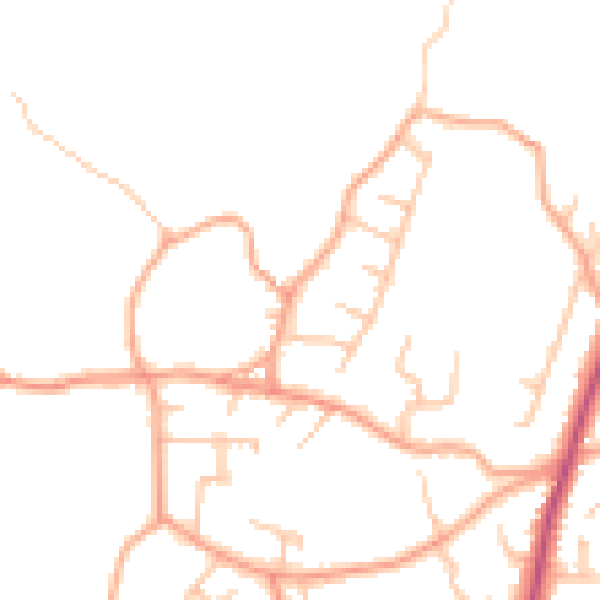 Daytime road noise heatmap for ST8 6TL