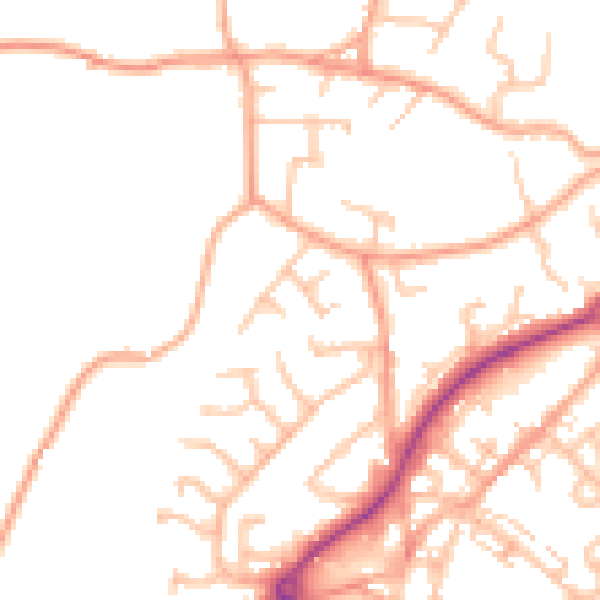 Daytime road noise heatmap for ST8 6UA