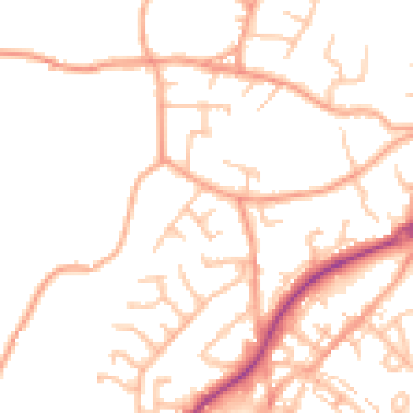 Daytime road noise heatmap for ST8 6UB