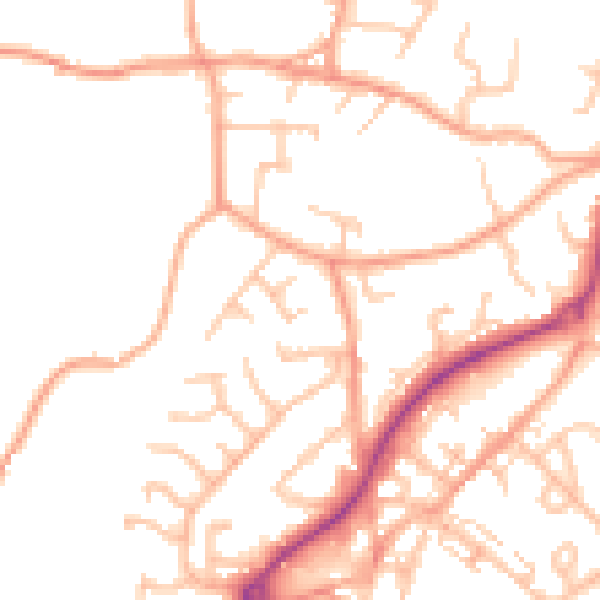 Daytime road noise heatmap for ST8 6UD