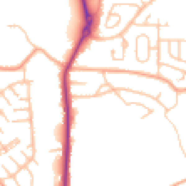 Daytime road noise heatmap for ST8 7AL