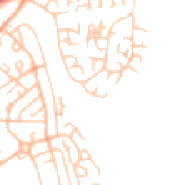 Daytime road noise heatmap for ST8 7BB