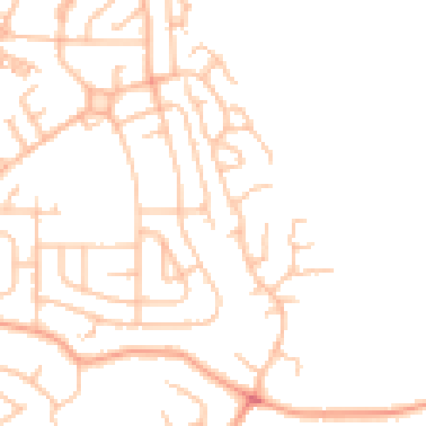 Daytime road noise heatmap for ST8 7BF