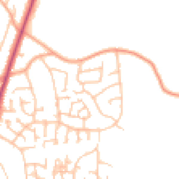 Daytime road noise heatmap for ST8 7DX