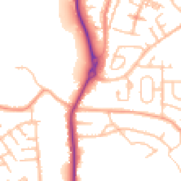 Daytime road noise heatmap for ST8 7FR