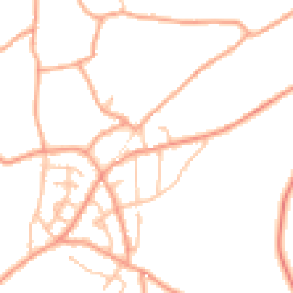 Daytime road noise heatmap for ST8 7JD