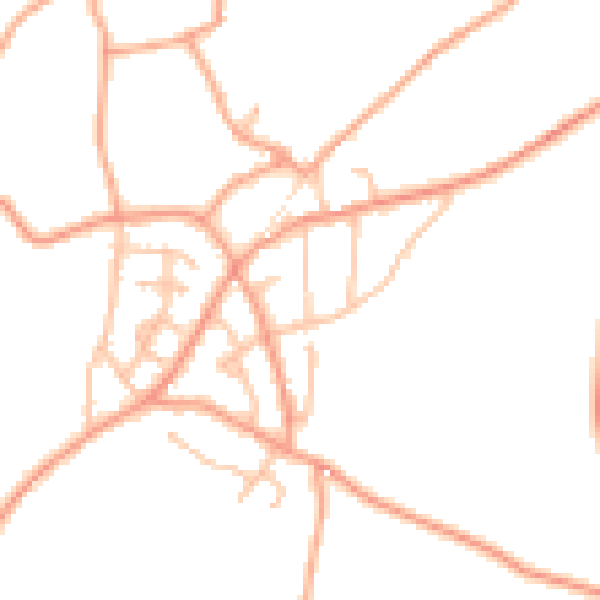 Daytime road noise heatmap for ST8 7JE