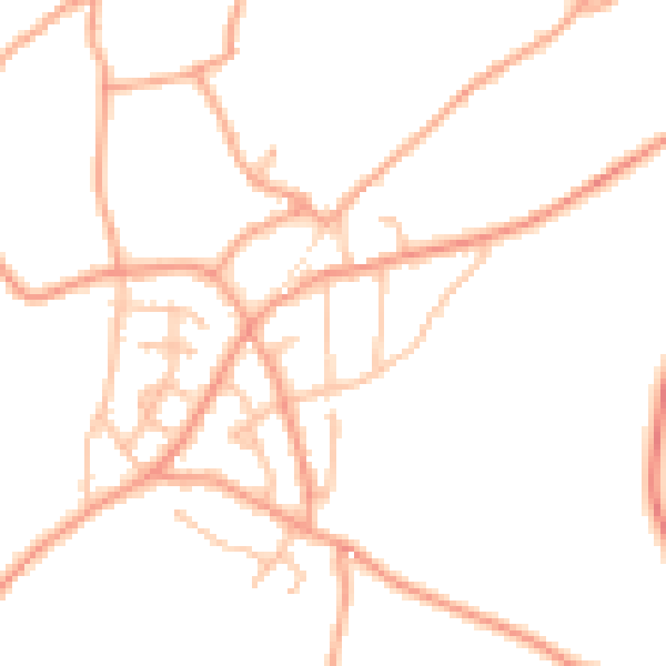 Daytime road noise heatmap for ST8 7JG