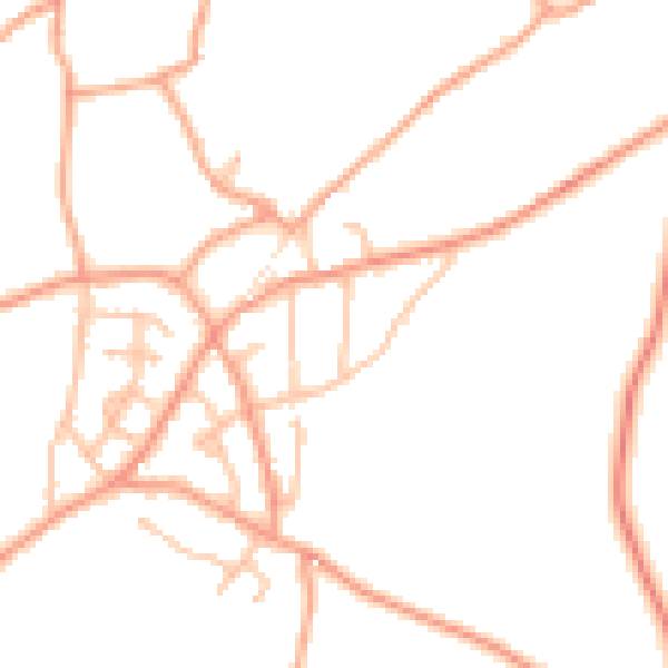 Daytime road noise heatmap for ST8 7JJ