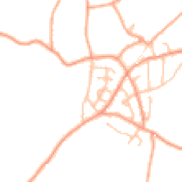 Daytime road noise heatmap for ST8 7JY