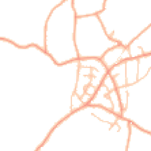 Daytime road noise heatmap for ST8 7JZ