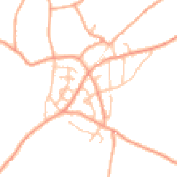 Daytime road noise heatmap for ST8 7LT