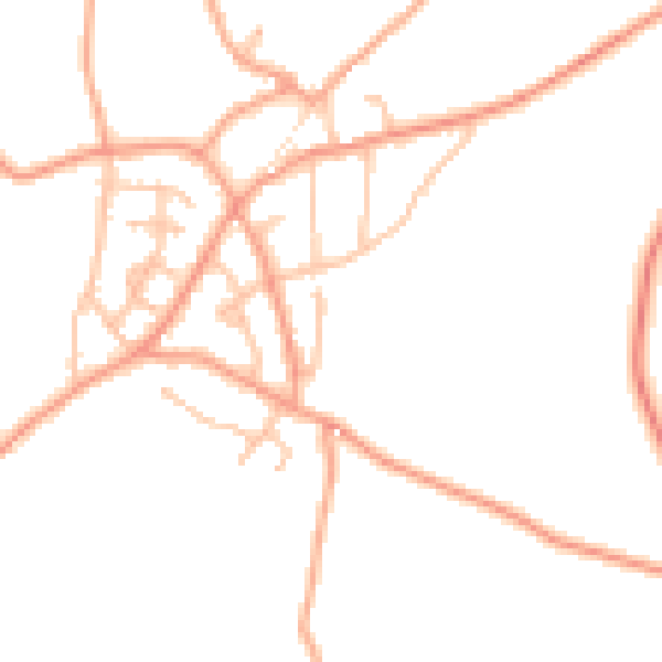 Daytime road noise heatmap for ST8 7LZ