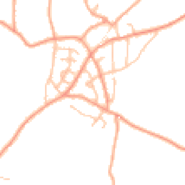 Daytime road noise heatmap for ST8 7NB