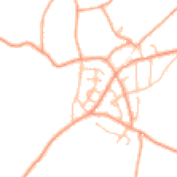 Daytime road noise heatmap for ST8 7PA