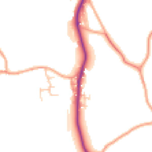 Daytime road noise heatmap for ST8 7QB
