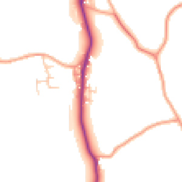 Daytime road noise heatmap for ST8 7QE