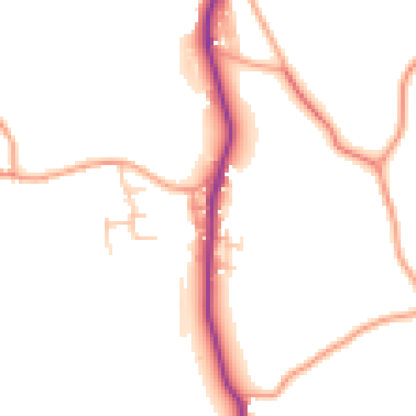 Daytime road noise heatmap for ST8 7QH