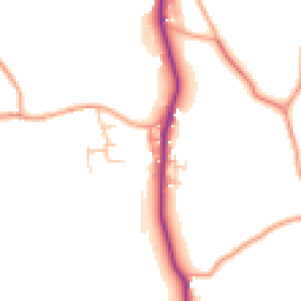 Daytime road noise heatmap for ST8 7QJ