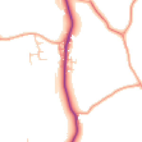 Daytime road noise heatmap for ST8 7QQ