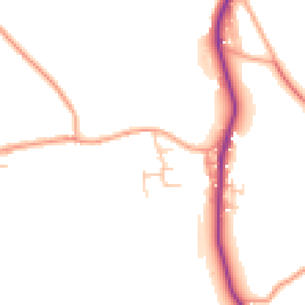 Daytime road noise heatmap for ST8 7QZ