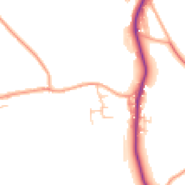 Daytime road noise heatmap for ST8 7RA