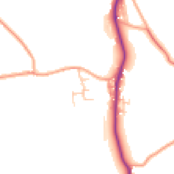 Daytime road noise heatmap for ST8 7RE