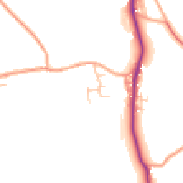 Daytime road noise heatmap for ST8 7RF