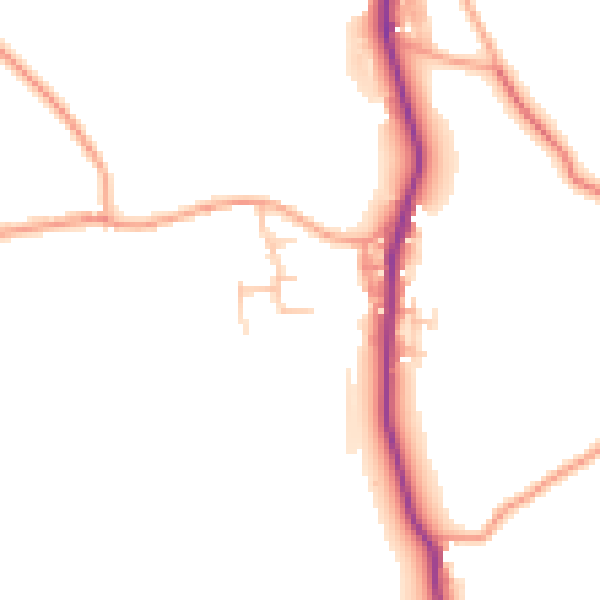 Daytime road noise heatmap for ST8 7SU