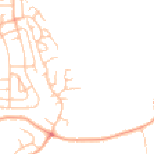 Daytime road noise heatmap for ST8 7XN