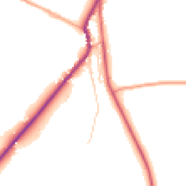 Daytime road noise heatmap for ST9 0AT