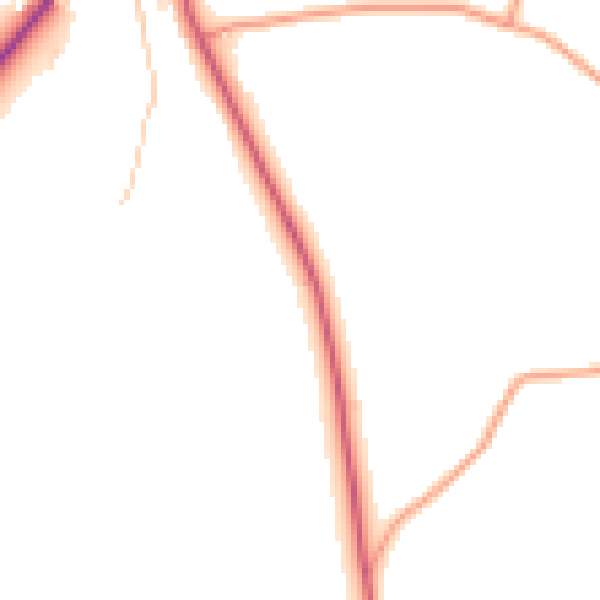 Daytime road noise heatmap for ST9 0AY