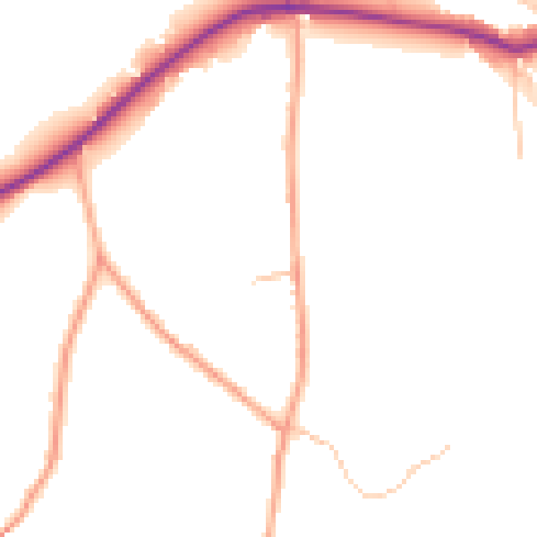 Daytime road noise heatmap for ST9 9QE