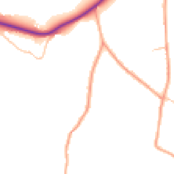 Daytime road noise heatmap for ST9 9QG