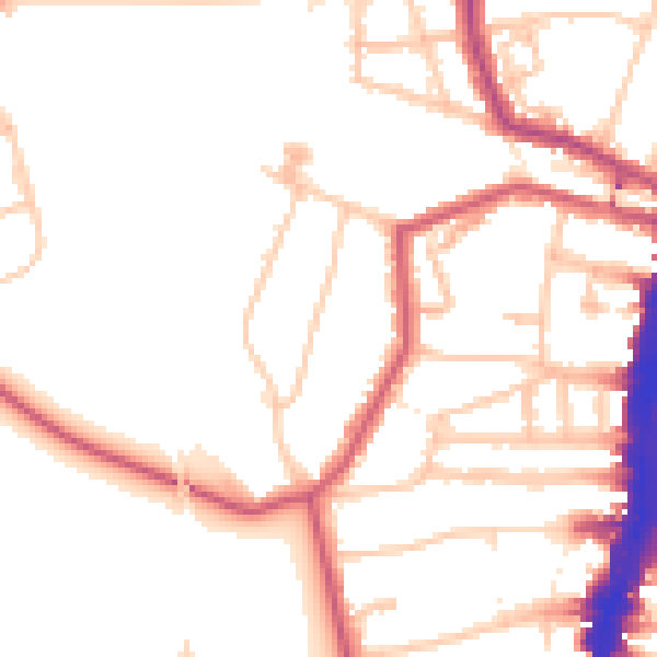 Daytime road noise heatmap for SW16 1AE