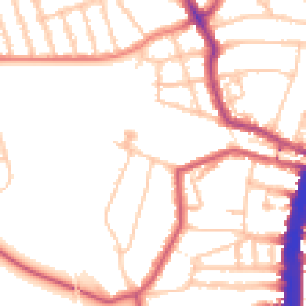 Daytime road noise heatmap for SW16 1AG