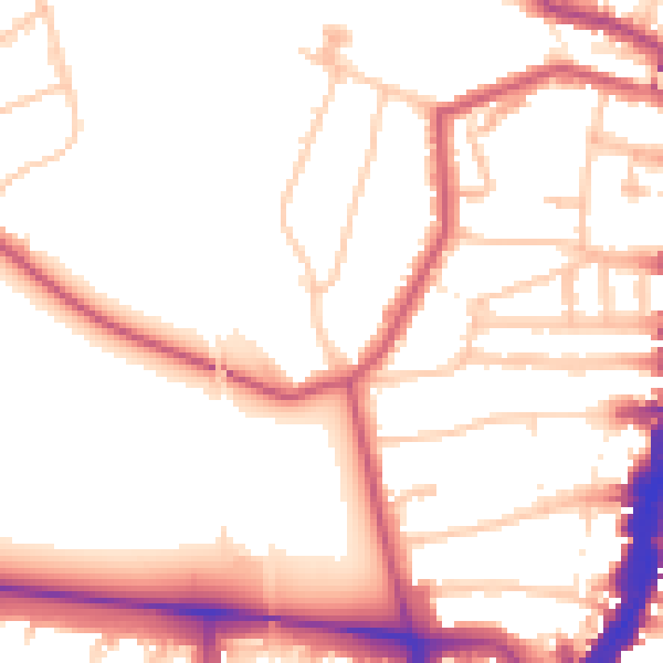 Daytime road noise heatmap for SW16 1AL