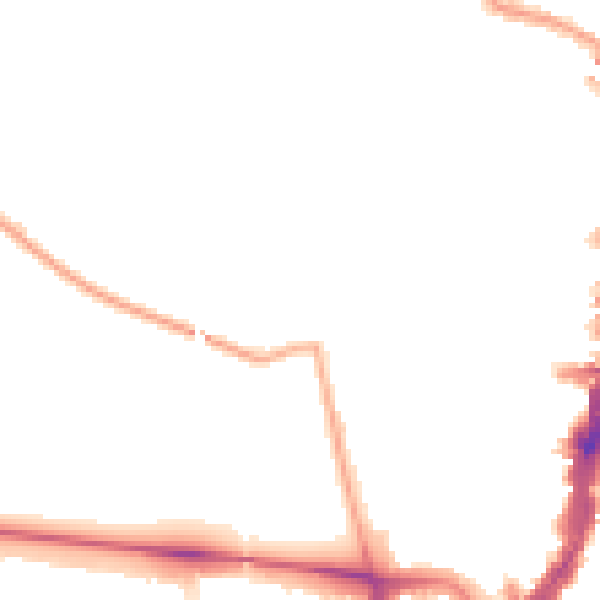 Night-time road noise heatmap for SW16 1AL
