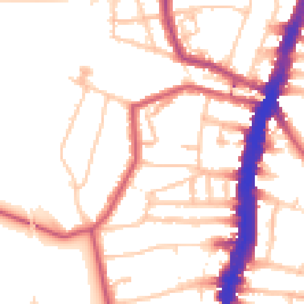 Daytime road noise heatmap for SW16 1AT