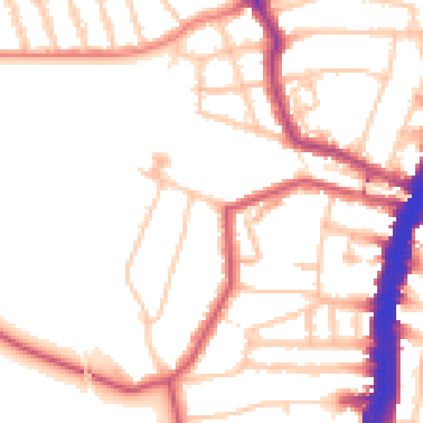 Daytime road noise heatmap for SW16 1AX