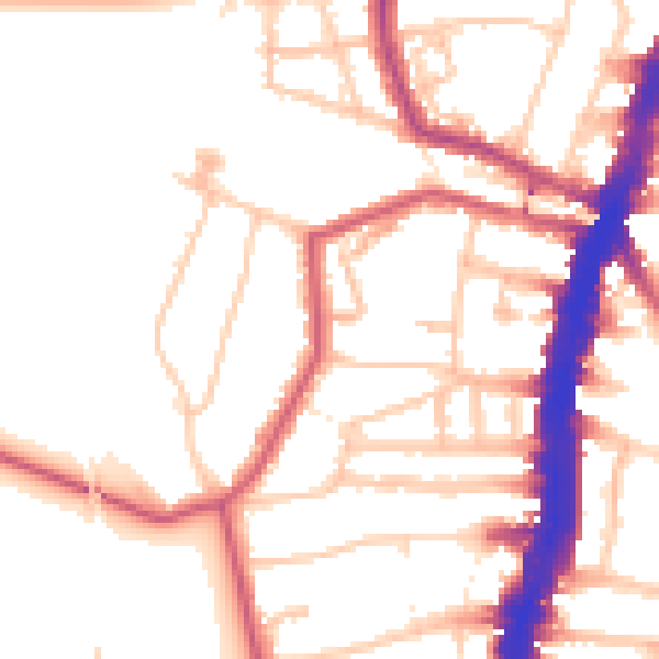 Daytime road noise heatmap for SW16 1AZ