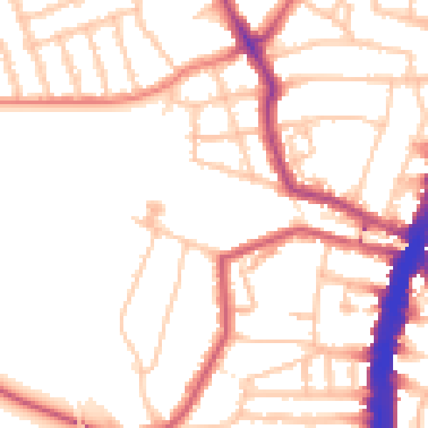 Daytime road noise heatmap for SW16 1BA