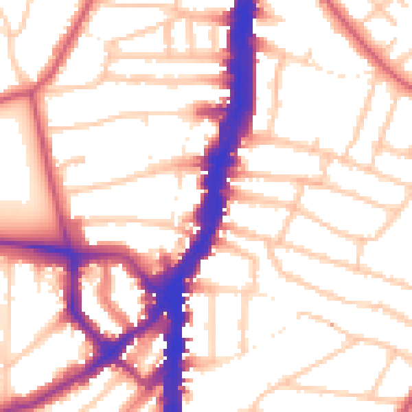 Daytime road noise heatmap for SW16 1BB