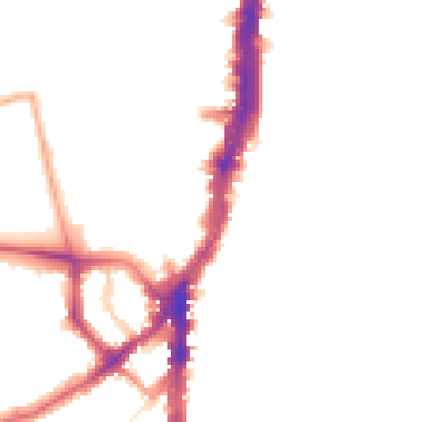Night-time road noise heatmap for SW16 1BB
