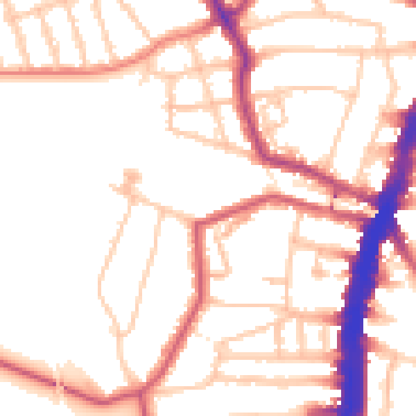 Daytime road noise heatmap for SW16 1BD