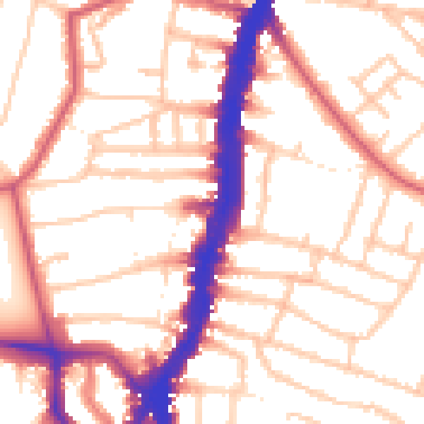 Daytime road noise heatmap for SW16 1BF