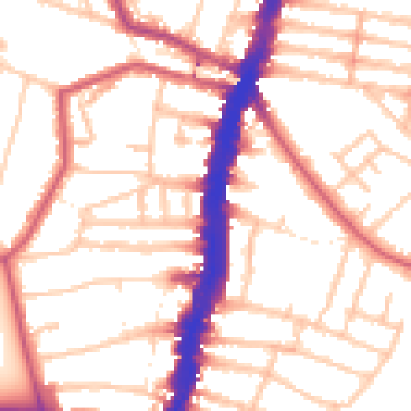 Daytime road noise heatmap for SW16 1BS
