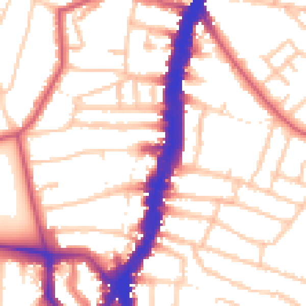 Daytime road noise heatmap for SW16 1BY