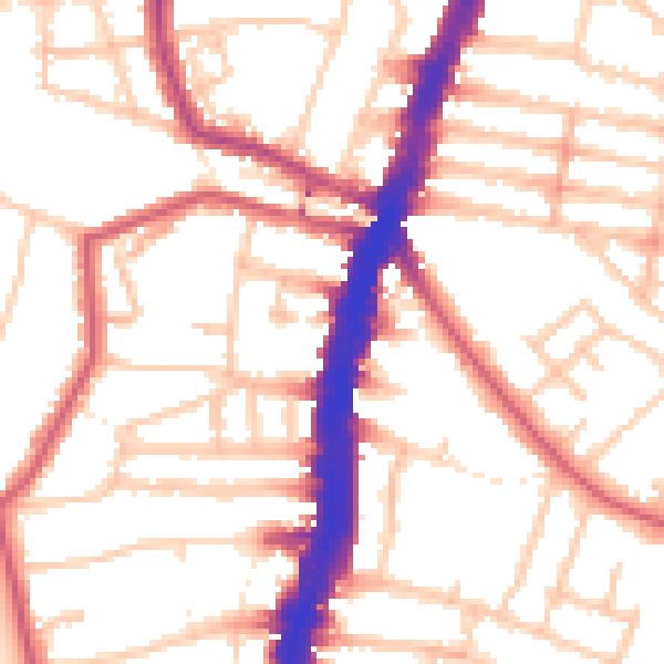 Daytime road noise heatmap for SW16 1DA
